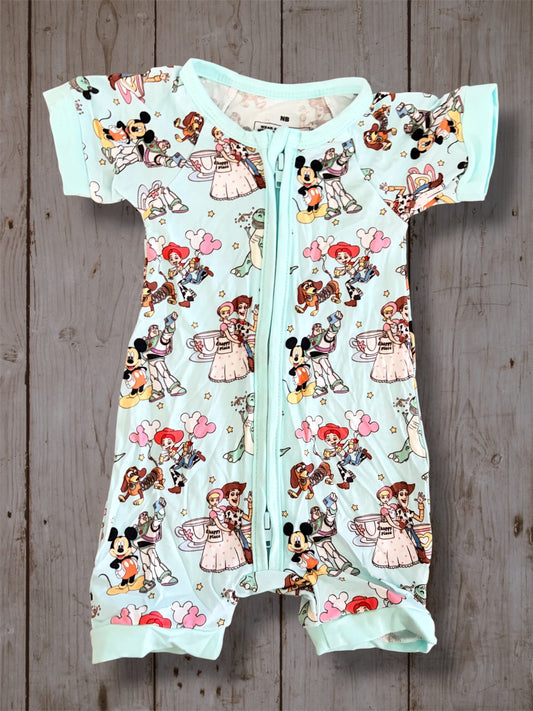 Toy Story Bamboo Double Zipper Romper | Toy Inspired Baby Sleeper | Soft Bamboo Infant One Piece