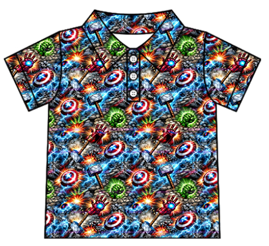 Avengers Button-Up Shirt for Men & Boys | Marvel Superhero Family Matching Shirt | Theme Park Collared Button Down | Comic Hero Vacation Outfit