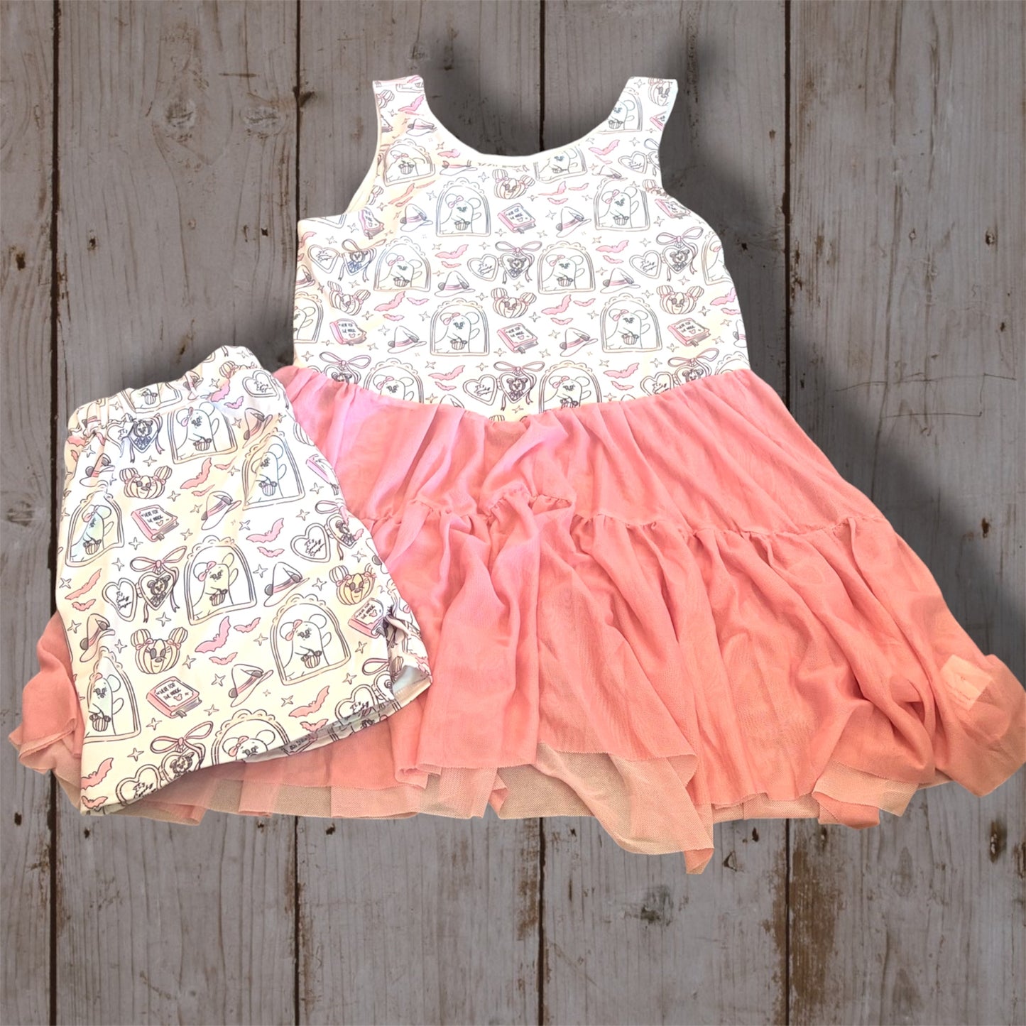 Halloween On Main Street Tulle Dress | Spooky Cute Pink Character Boutique Dress |