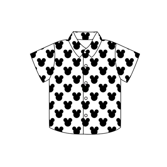 PREORDER-Mouse Inspired Boys & Men’s Button Down Shirt | Family Matching Vacation Outfit | Dad and Son Resort Shirt