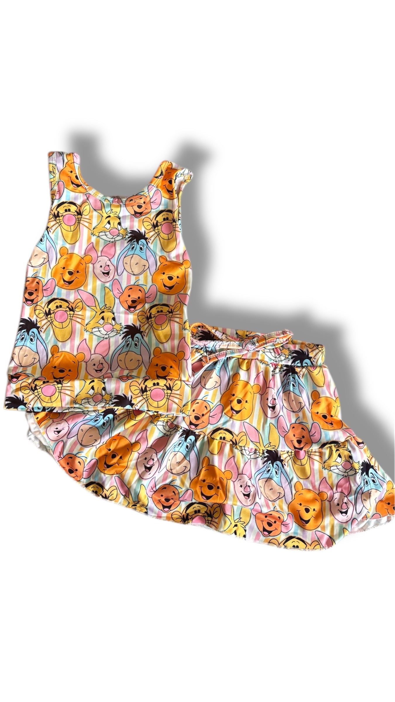 Winnie Friends Girls Activewear Set – Toddler Tank & Skirt with Built-In Shorts – Matching Family Vacation Outfit – Sister Brother Matching Set