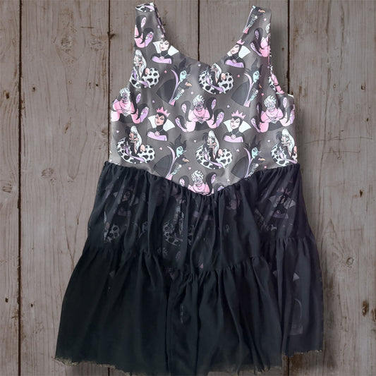 Villains Girls Tulle Dress | Pink & Black Character Princess Dress | Magical Boutique Theme Park Outfit | Girls Twirl Dress