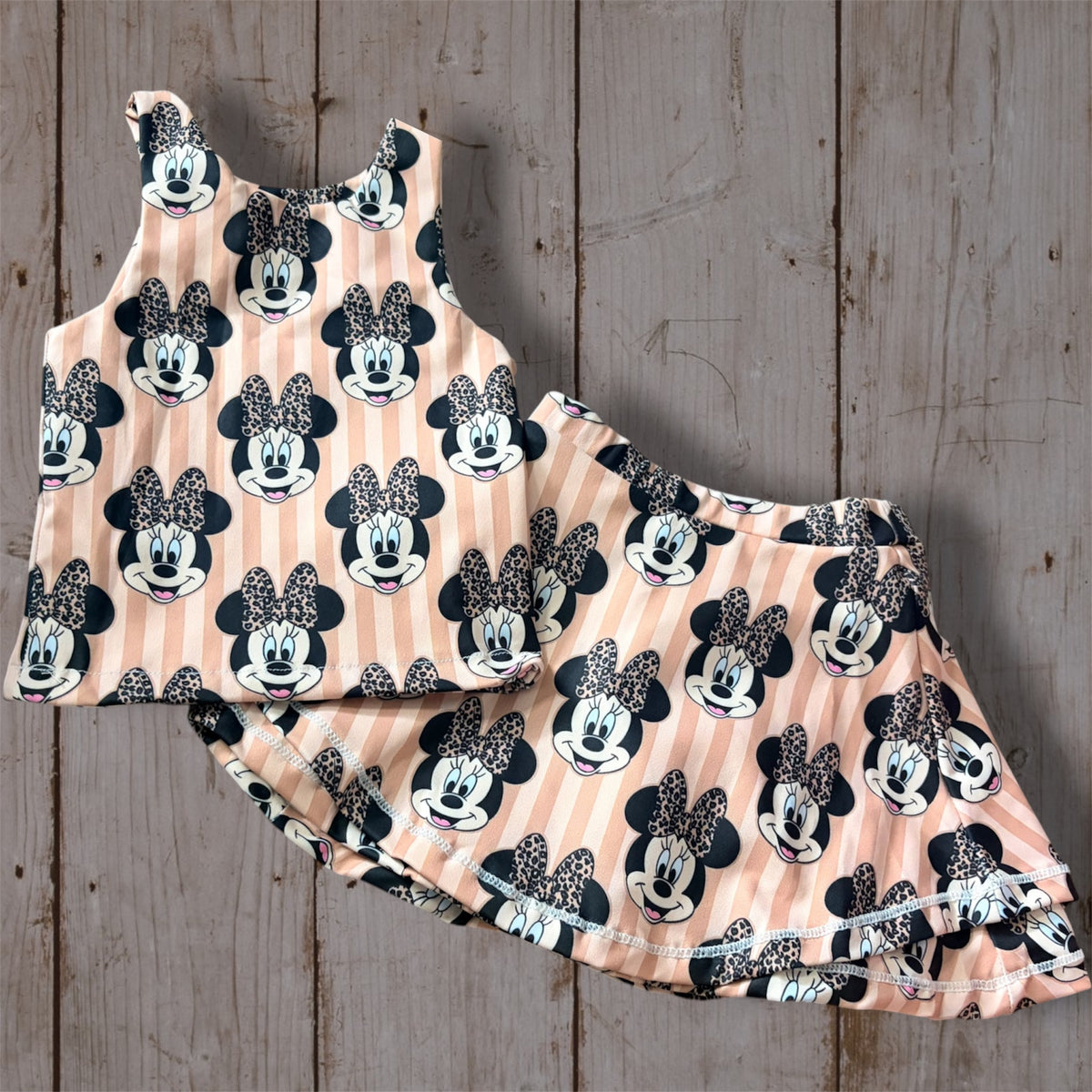 Animal Kingdom Girls Yoga Set | Leopard Bow Character Activewear Set | Safari Theme Park Outfit | Girls Athletic 2 Piece Set