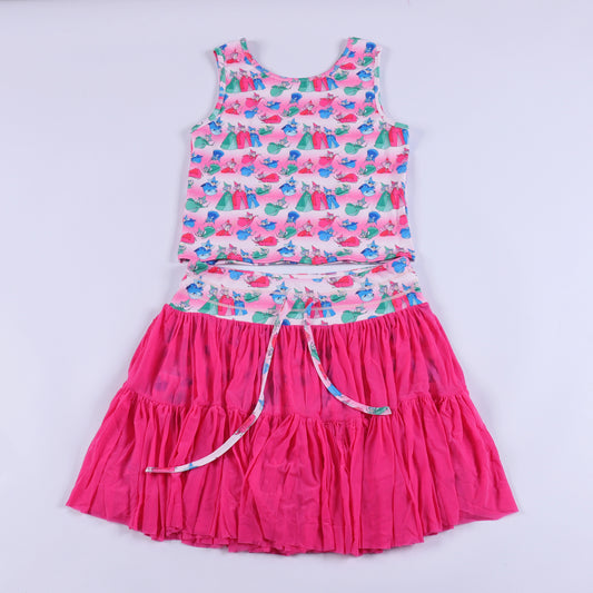 Fairy Godmother Inspired Women’s Activewear Set | Mesh Skirt with Built-In Shorts | Magical Matching Tank